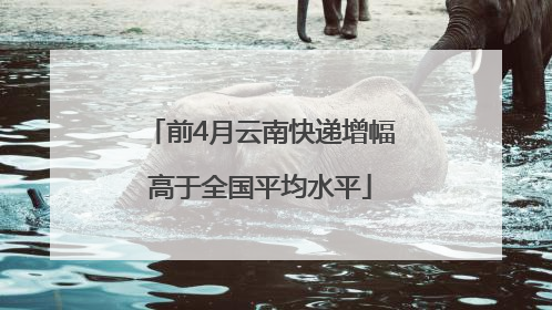前4月云南快递增幅高于全国平均水平