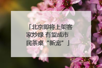 北京即将上架客家炒绿 有望成市民茶桌“新宠”