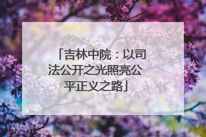 吉林中院：以司法公开之光照亮公平正义之路