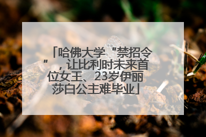 哈佛大学“禁招令”，让比利时未来首位女王、23岁伊丽莎白公主难毕业
