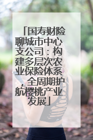 国寿财险聊城市中心支公司：构建多层次农业保险体系，全周期护航樱桃产业发展