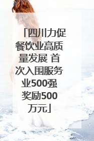 四川力促餐饮业高质量发展 首次入围服务业500强奖励500万元