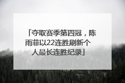 夺取赛季第四冠，陈雨菲以22连胜刷新个人最长连胜纪录