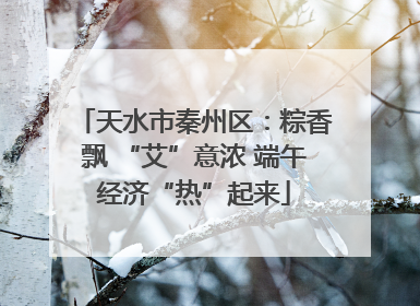 天水市秦州区：粽香飘 “艾”意浓 端午经济“热”起来