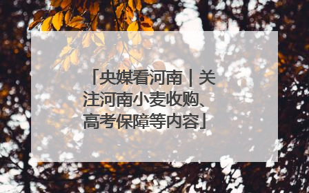 央媒看河南｜关注河南小麦收购、高考保障等内容