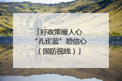 好政策暖人心 “孔雀蓝”增信心（国防视线）