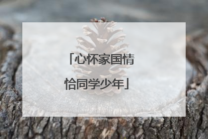 心怀家国情 恰同学少年