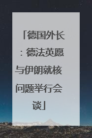 德国外长：德法英愿与伊朗就核问题举行会谈