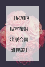 尼加拉瓜宣布退出联合国难民署