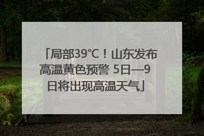局部39℃！山东发布高温黄色预警 5日—9日将出现高温天气