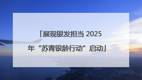 展现银发担当 2025年“苏青银龄行动”启动