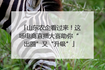 山东农企看过来！这场电商直播大赛助你“出圈”又“升级”