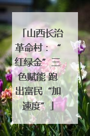 山西长治革命村：“红绿金”三色赋能 跑出富民“加速度”