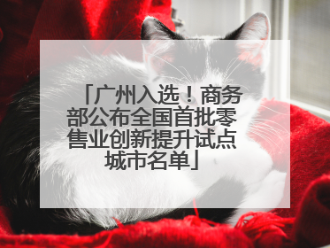 广州入选！商务部公布全国首批零售业创新提升试点城市名单