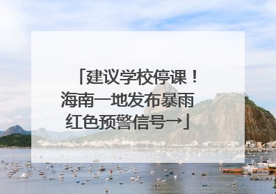建议学校停课！海南一地发布暴雨红色预警信号→