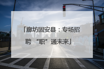 廊坊固安县：专场招聘 “职”通未来