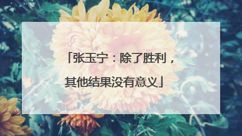 张玉宁：除了胜利，其他结果没有意义