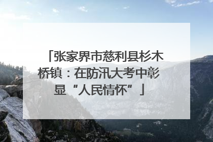 张家界市慈利县杉木桥镇：在防汛大考中彰显“人民情怀”