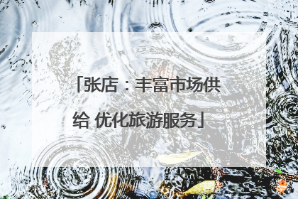 张店：丰富市场供给 优化旅游服务