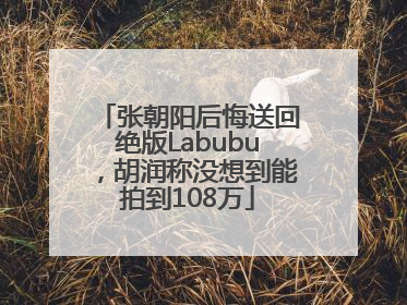 张朝阳后悔送回绝版Labubu，胡润称没想到能拍到108万