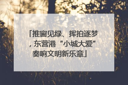 推窗见绿、挥拍逐梦，东营港“小城大爱”奏响文明新乐章
