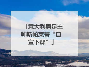 意大利男足主帅斯帕莱蒂“自宣下课”