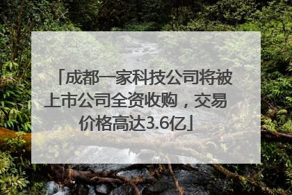 成都一家科技公司将被上市公司全资收购，交易价格高达3.6亿