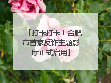 打卡打卡！合肥市首家反诈主题影厅正式启用