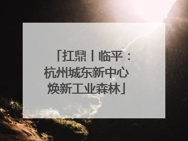 扛鼎丨临平：杭州城东新中心焕新工业森林