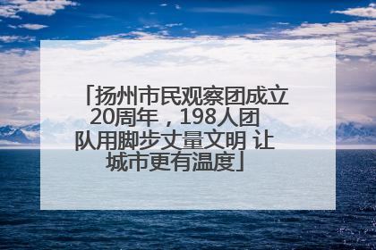 扬州市民观察团成立20周年，198人团队用脚步丈量文明 让城市更有温度