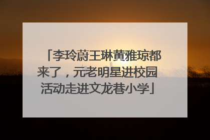 李玲蔚王琳黄雅琼都来了，元老明星进校园活动走进文龙巷小学