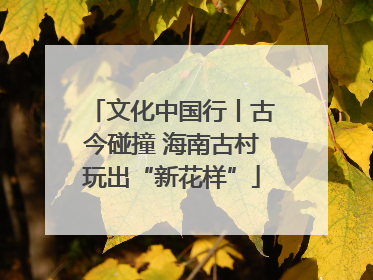 文化中国行丨古今碰撞 海南古村玩出“新花样”