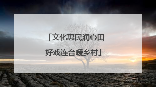 文化惠民润心田 好戏连台暖乡村