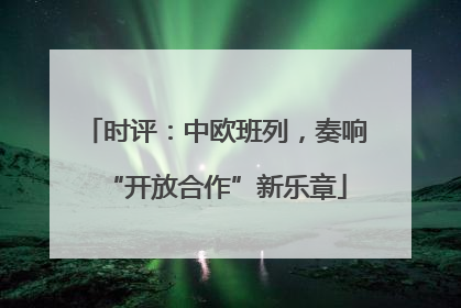 时评：中欧班列，奏响“开放合作”新乐章