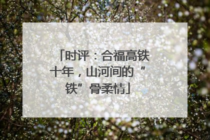 时评：合福高铁十年，山河间的“铁”骨柔情