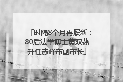 时隔8个月再履新：80后法学博士黄双燕升任赤峰市副市长