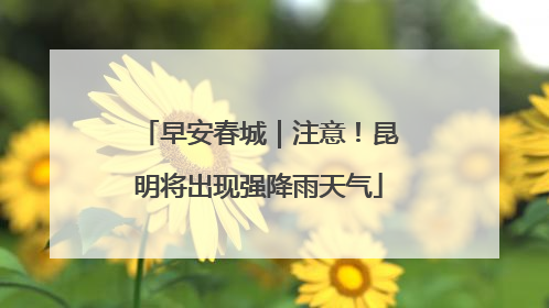 早安春城｜注意！昆明将出现强降雨天气