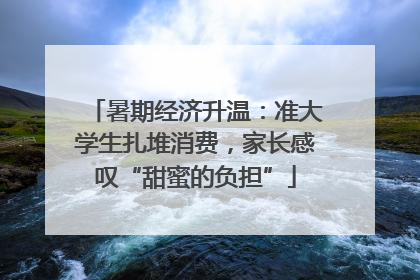 暑期经济升温：准大学生扎堆消费，家长感叹“甜蜜的负担”