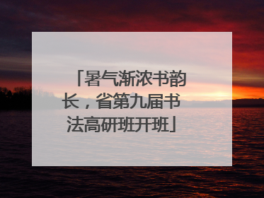 暑气渐浓书韵长，省第九届书法高研班开班