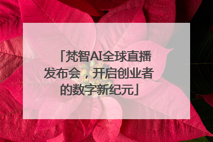梵智AI全球直播发布会，开启创业者的数字新纪元