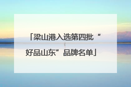 梁山港入选第四批“好品山东”品牌名单