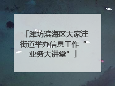 潍坊滨海区大家洼街道举办信息工作“业务大讲堂”
