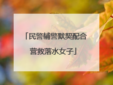民警辅警默契配合 营救落水女子