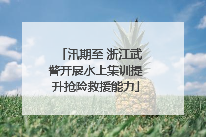 汛期至 浙江武警开展水上集训提升抢险救援能力