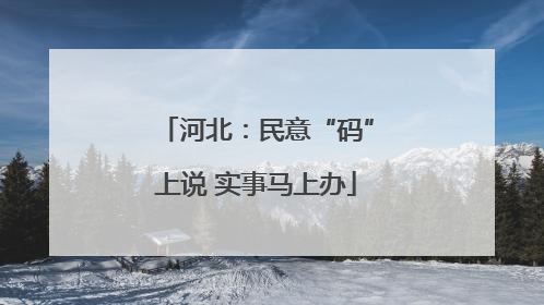 河北：民意“码”上说 实事马上办
