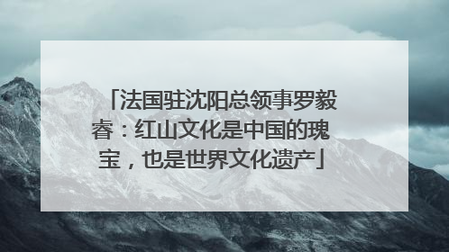 法国驻沈阳总领事罗毅睿：红山文化是中国的瑰宝，也是世界文化遗产