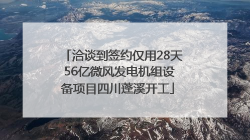 洽谈到签约仅用28天 56亿微风发电机组设备项目四川蓬溪开工