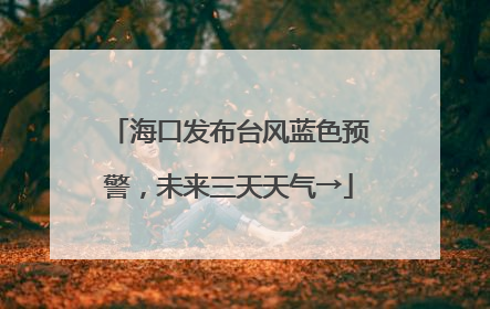 海口发布台风蓝色预警，未来三天天气→