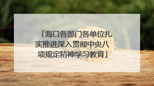 海口各部门各单位扎实推进深入贯彻中央八项规定精神学习教育