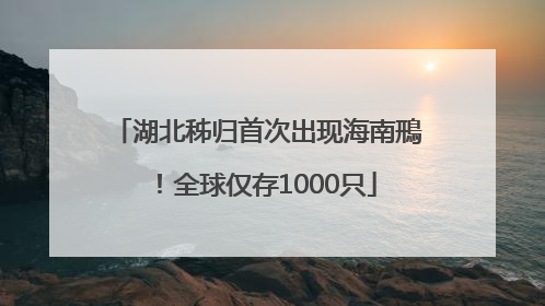 湖北秭归首次出现海南鳽！全球仅存1000只